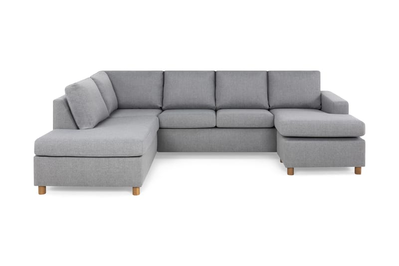 Crazy 4-sits Vänstervänd U-formad Large Soffa med Divan och Schäslong i Tyg - Grå - Möbler - Vardagsrum - Soffor - U-soffor