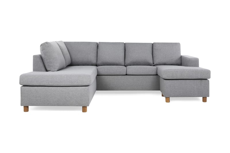 Crazy 4-sits Vänstervänd U-formad Large Soffa med Divan och Schäslong i Tyg - Grå - Möbler - Vardagsrum - Soffor - U-soffor