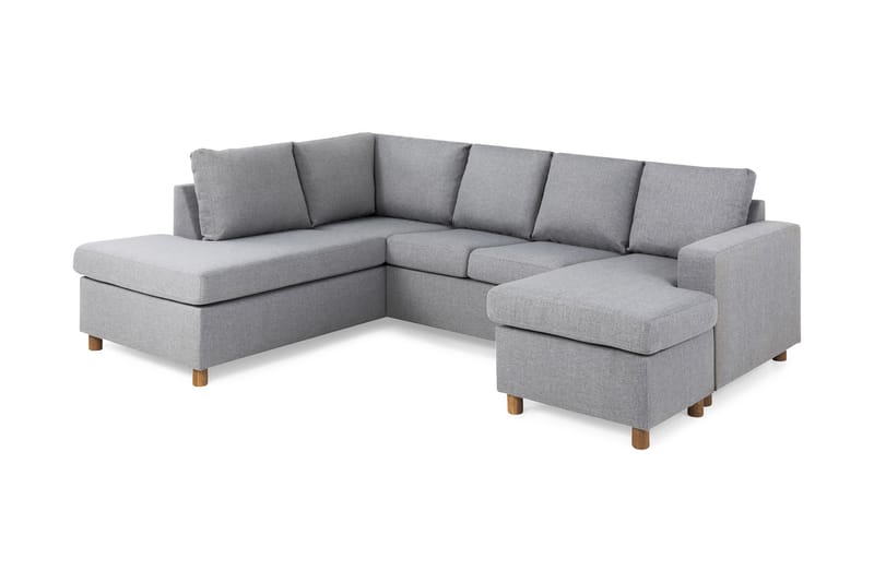Crazy 4-sits Vänstervänd U-formad Large Soffa med Divan och Schäslong i Tyg - Grå - Möbler - Vardagsrum - Soffor - U-soffor