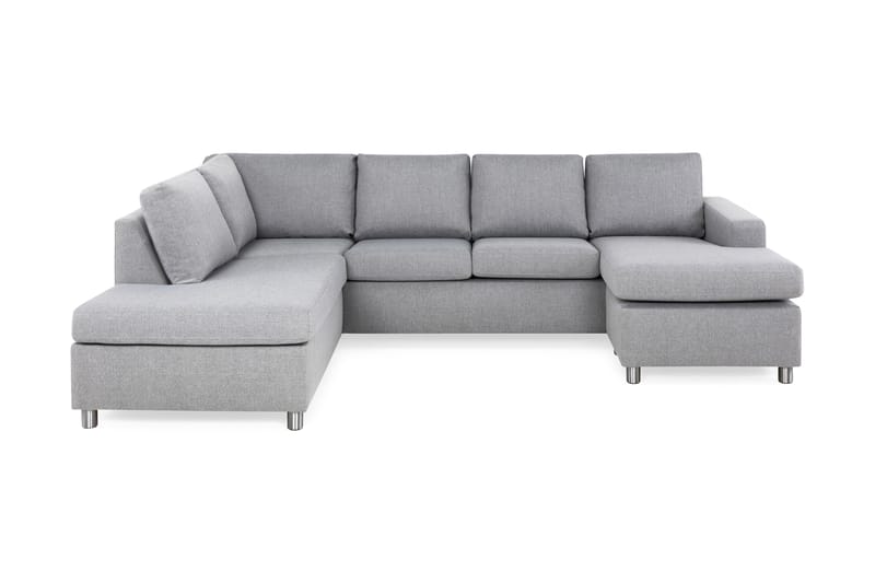 Crazy 4-sits Vänstervänd U-formad Large Soffa med Divan och Schäslong i Tyg - Grå - Möbler - Vardagsrum - Soffor - U-soffor