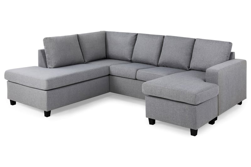 Crazy 4-sits Vänstervänd U-formad Large Soffa med Divan och Schäslong i Tyg - Grå - Möbler - Vardagsrum - Soffor - U-soffor
