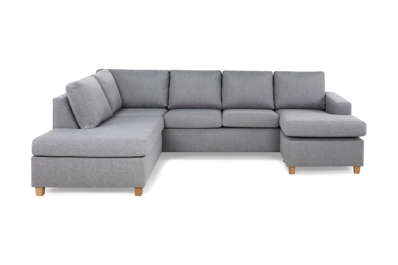 Crazy 4-sits Vänstervänd U-formad Large Soffa med Divan och Schäslong i Tyg - Grå - Möbler - Vardagsrum - Soffor - U-soffor