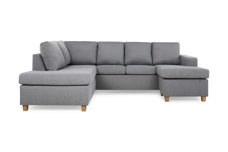 Crazy 4-sits Vänstervänd U-formad Large Soffa med Divan och Schäslong i Tyg - Grå - Möbler - Vardagsrum - Soffor - U-soffor