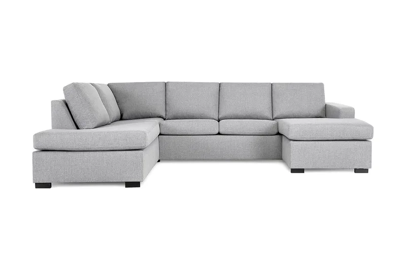 Crazy 4-sits Vänstervänd U-formad Large Soffa med Divan och Schäslong i Tyg - Grå - Möbler - Vardagsrum - Soffor - U-soffor