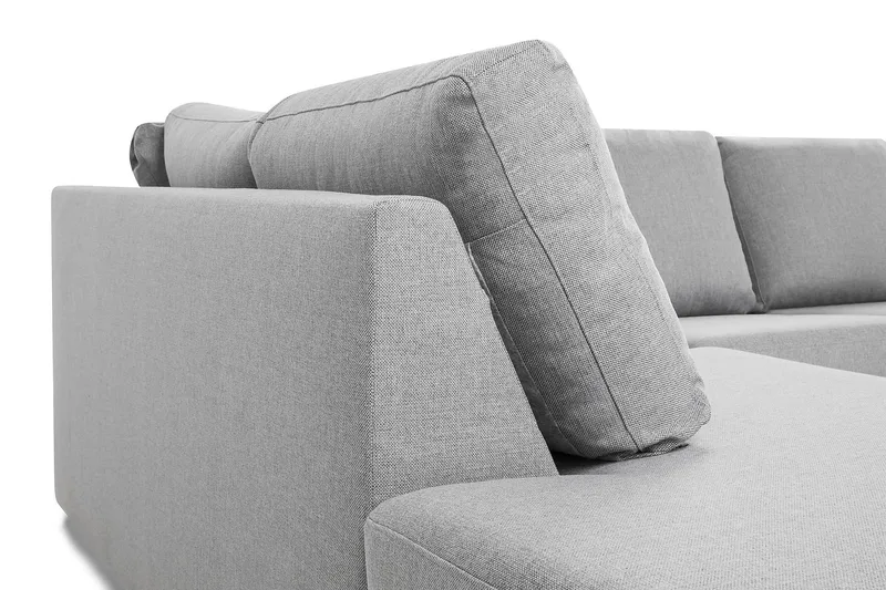 Crazy 4-sits Vänstervänd U-formad Large Soffa med Divan och Schäslong i Tyg - Grå - Möbler - Vardagsrum - Soffor - U-soffor