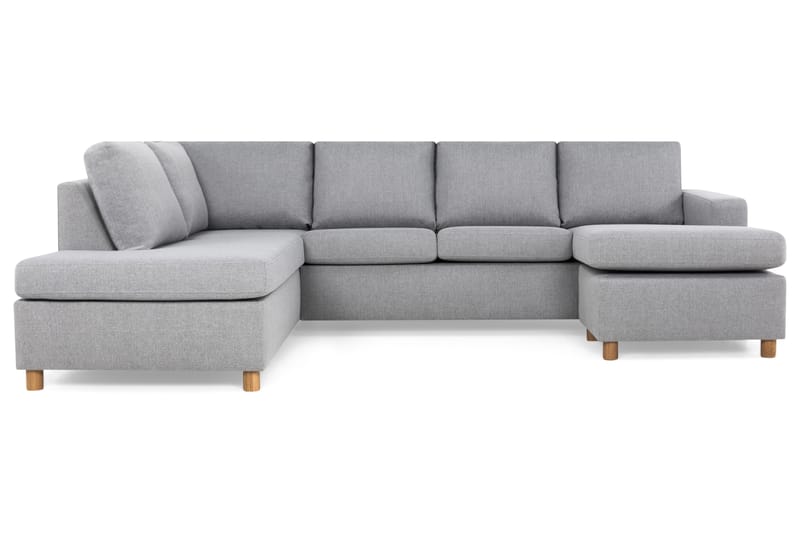 Crazy 4-sits Vänstervänd U-formad Large Soffa med Divan och Schäslong i Tyg - Grå - Möbler - Vardagsrum - Soffor - U-soffor