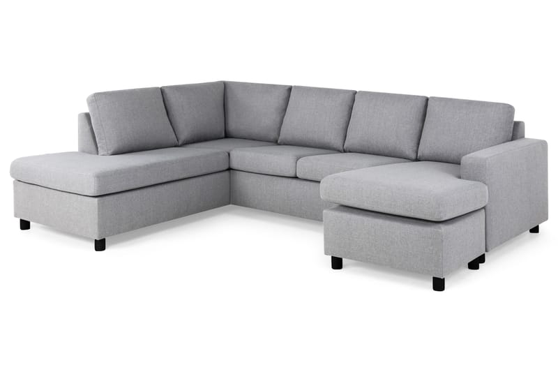 Crazy 4-sits Vänstervänd U-formad Large Soffa med Divan och Schäslong i Tyg - Grå - Möbler - Vardagsrum - Soffor - U-soffor