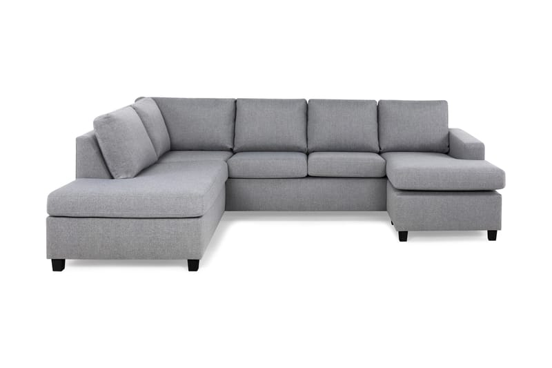 Crazy 4-sits Vänstervänd U-formad Large Soffa med Divan och Schäslong i Tyg - Grå - Möbler - Vardagsrum - Soffor - U-soffor
