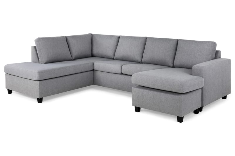 Crazy 4-sits Vänstervänd U-formad Large Soffa med Divan och Schäslong i Tyg - Grå - Möbler - Vardagsrum - Soffor - U-soffor