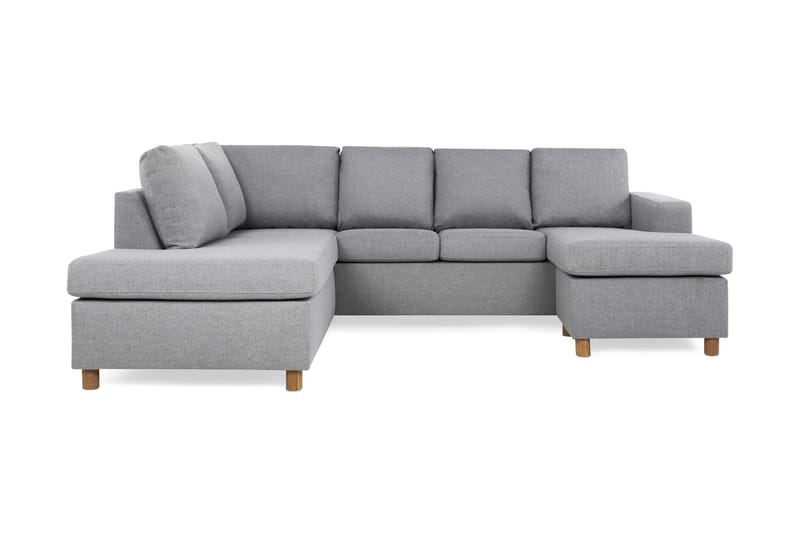 Crazy 4-sits Vänstervänd U-formad Large Soffa med Divan och Schäslong i Tyg - Grå - Möbler - Vardagsrum - Soffor - U-soffor