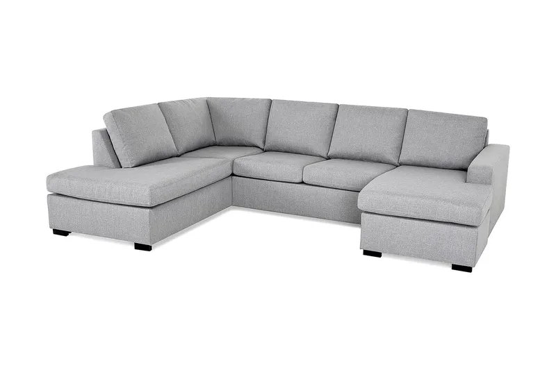 Crazy 4-sits Vänstervänd U-formad Large Soffa med Divan och Schäslong i Tyg - Grå - Möbler - Vardagsrum - Soffor - U-soffor