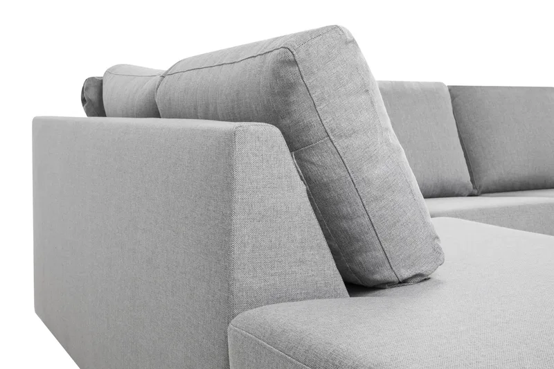 Crazy 4-sits Vänstervänd U-formad Large Soffa med Divan och Schäslong i Tyg - Grå - Möbler - Vardagsrum - Soffor - U-soffor