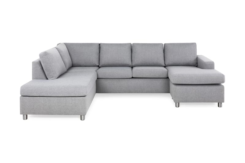 Crazy 4-sits Vänstervänd U-formad Large Soffa med Divan och Schäslong i Tyg - Grå - Möbler - Vardagsrum - Soffor - U-soffor