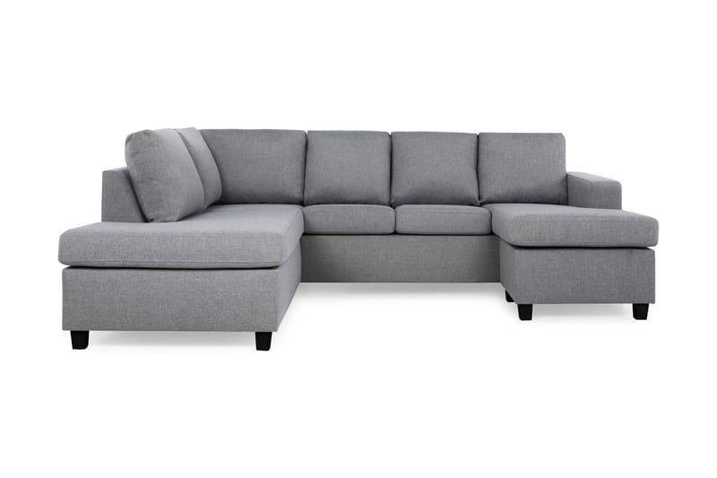 Crazy 4-sits Vänstervänd U-formad Large Soffa med Divan och Schäslong i Tyg - Grå - Möbler - Vardagsrum - Soffor - U-soffor