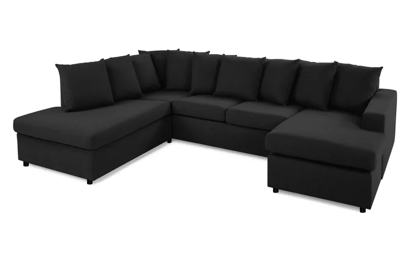 Crazy 4-sits Vänstervänd U-formad Large Soffa med Divan och Schäslong i Tyg inkl Kuvertkuddar - Antracit - Möbler - Vardagsrum - Soffor - U-soffor