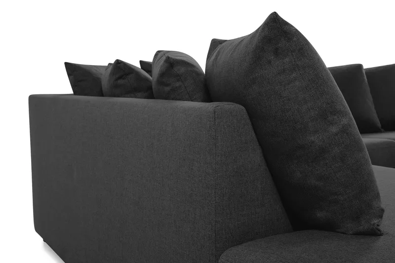 Crazy 4-sits Vänstervänd U-formad Large Soffa med Divan och Schäslong i Tyg inkl Kuvertkuddar - Mörkgrå - Möbler - Vardagsrum - Soffor - U-soffor