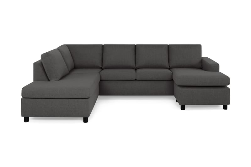 Crazy 4-sits Vänstervänd U-formad Large Soffa med Divan och Schäslong i Tyg - Mörkgrå - Möbler - Vardagsrum - Soffor - U-soffor