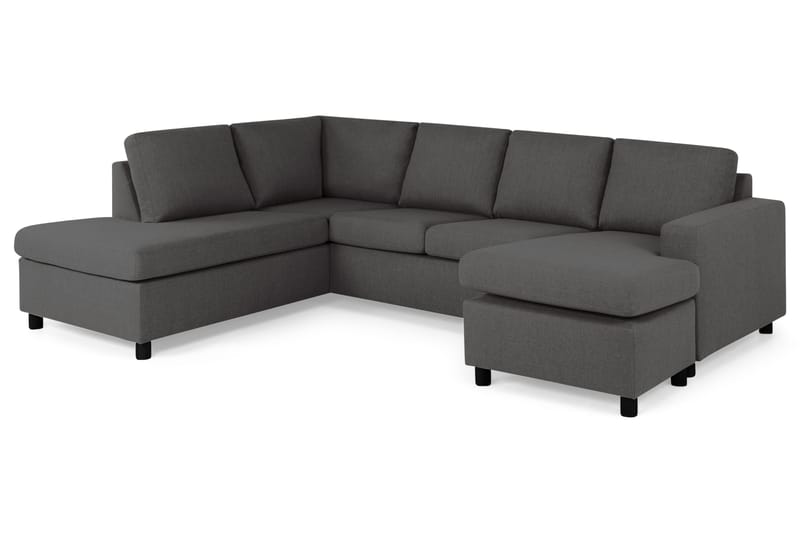 Crazy 4-sits Vänstervänd U-formad Large Soffa med Divan och Schäslong i Tyg - Mörkgrå - Möbler - Vardagsrum - Soffor - U-soffor