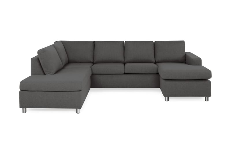 Crazy 4-sits Vänstervänd U-formad Large Soffa med Divan och Schäslong i Tyg - Mörkgrå - Möbler - Vardagsrum - Soffor - U-soffor