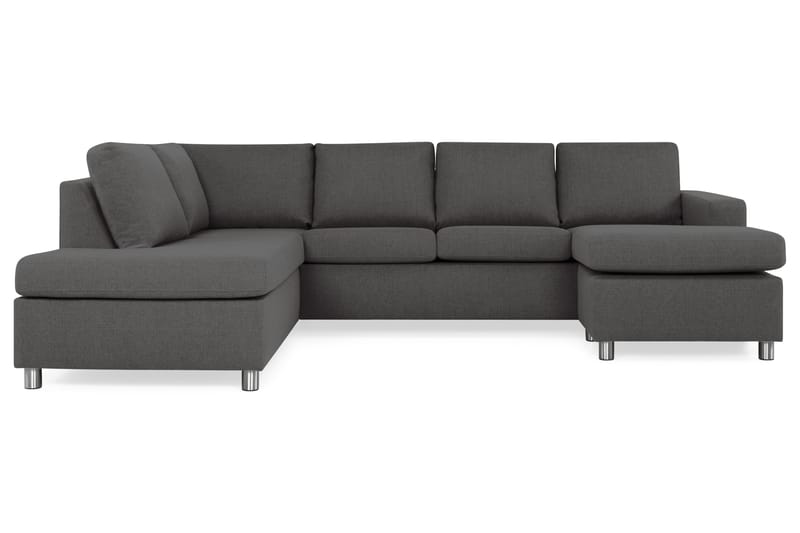 Crazy 4-sits Vänstervänd U-formad Large Soffa med Divan och Schäslong i Tyg - Mörkgrå - Möbler - Vardagsrum - Soffor - U-soffor