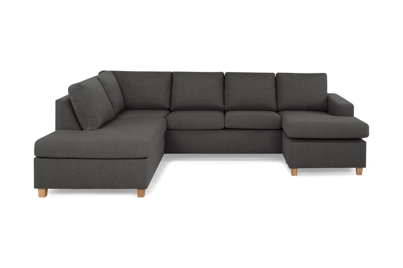 Crazy 4-sits Vänstervänd U-formad Large Soffa med Divan och Schäslong i Tyg - Mörkgrå - Möbler - Vardagsrum - Soffor - U-soffor
