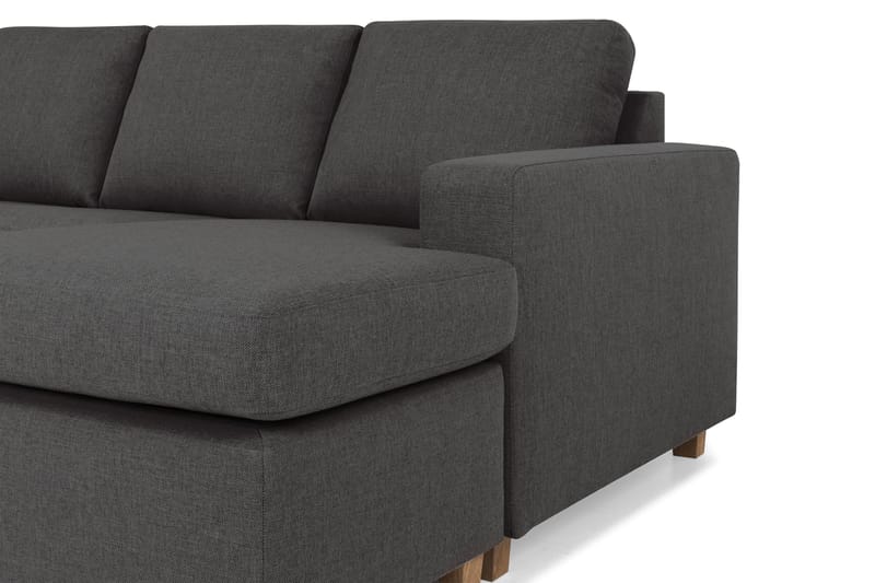 Crazy 4-sits Vänstervänd U-formad Large Soffa med Divan och Schäslong i Tyg - Mörkgrå - Möbler - Vardagsrum - Soffor - U-soffor