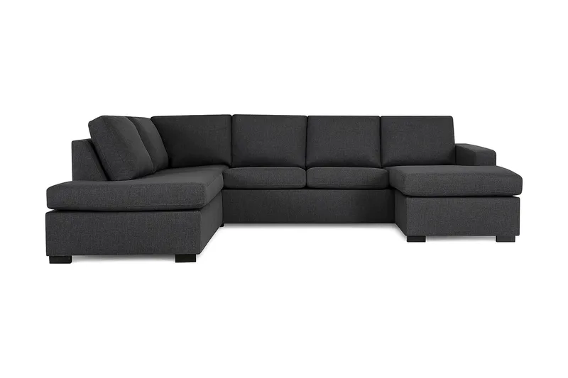 Crazy 4-sits Vänstervänd U-formad Large Soffa med Divan och Schäslong i Tyg - Mörkgrå - Möbler - Vardagsrum - Soffor - U-soffor