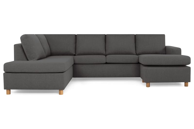 Crazy 4-sits Vänstervänd U-formad Large Soffa med Divan och Schäslong i Tyg - Mörkgrå - Möbler - Vardagsrum - Soffor - U-soffor