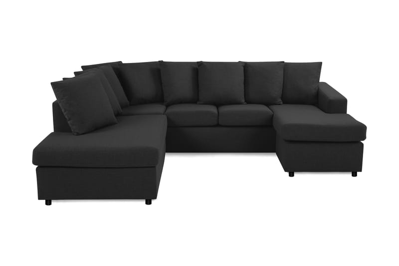 Crazy 4-sits Vänstervänd U-formad Small Soffa med Divan och Schäslong i Tyg inkl Kuvertkuddar - Antracit - Möbler - Vardagsrum - Soffor - U-soffor