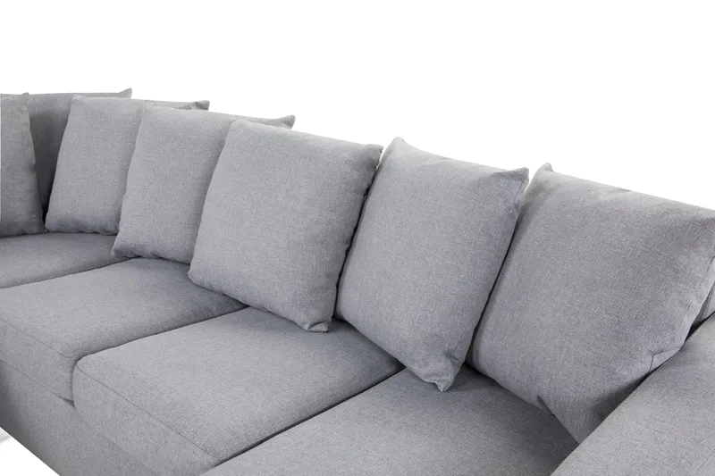 Crazy 4-sits Vänstervänd U-formad Small Soffa med Divan och Schäslong i Tyg inkl Kuvertkuddar - Grå - Möbler - Vardagsrum - Soffor - U-soffor