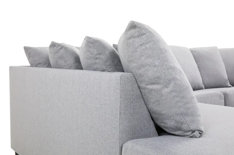 Crazy 4-sits Vänstervänd U-formad Small Soffa med Divan och Schäslong i Tyg inkl Kuvertkuddar - Grå - Möbler - Vardagsrum - Soffor - U-soffor