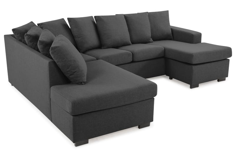 Crazy 4-sits Vänstervänd U-formad Small Soffa med Divan och Schäslong i Tyg inkl Kuvertkuddar - Mörkgrå - Möbler - Vardagsrum - Soffor - U-soffor