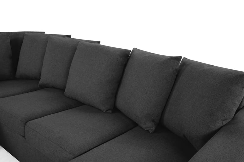 Crazy 4-sits Vänstervänd U-formad Small Soffa med Divan och Schäslong i Tyg inkl Kuvertkuddar - Mörkgrå - Möbler - Vardagsrum - Soffor - U-soffor