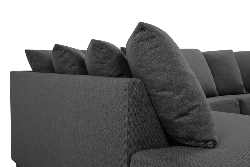 Crazy 4-sits Vänstervänd U-formad Small Soffa med Divan och Schäslong i Tyg inkl Kuvertkuddar - Mörkgrå - Möbler - Vardagsrum - Soffor - U-soffor