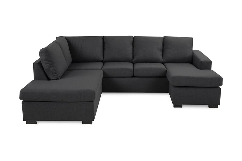 Crazy 4-sits Vänstervänd U-formad Small Soffa med Divan och Schäslong i Tyg - Mörkgrå - Möbler - Vardagsrum - Soffor - U-soffor