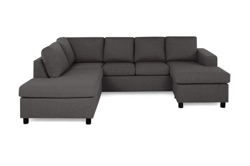 Crazy 4-sits Vänstervänd U-formad Small Soffa med Divan och Schäslong i Tyg - Mörkgrå - Möbler - Vardagsrum - Soffor - U-soffor