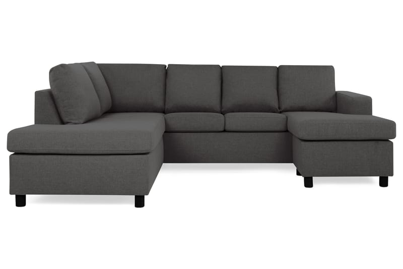 Crazy 4-sits Vänstervänd U-formad Small Soffa med Divan och Schäslong i Tyg - Mörkgrå - Möbler - Vardagsrum - Soffor - U-soffor