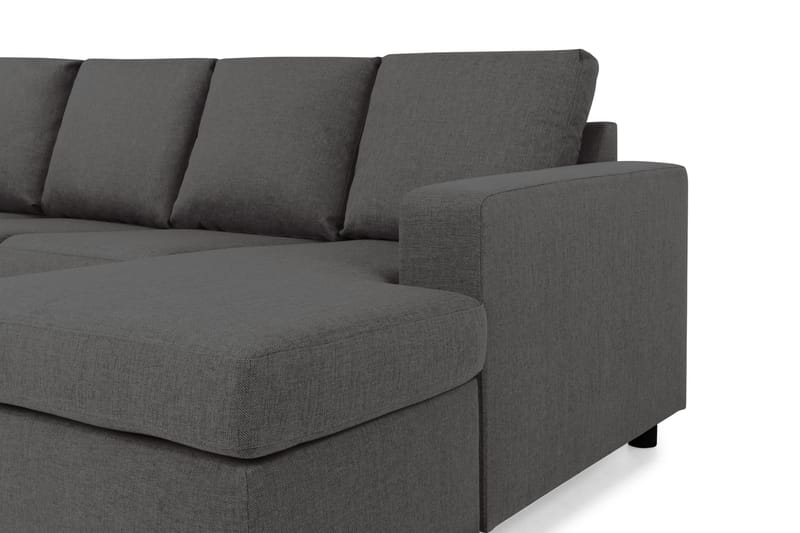 Crazy 4-sits Vänstervänd U-formad Small Soffa med Divan och Schäslong i Tyg - Mörkgrå - Möbler - Vardagsrum - Soffor - U-soffor