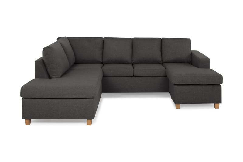 Crazy 4-sits Vänstervänd U-formad Small Soffa med Divan och Schäslong i Tyg - Mörkgrå - Möbler - Vardagsrum - Soffor - U-soffor