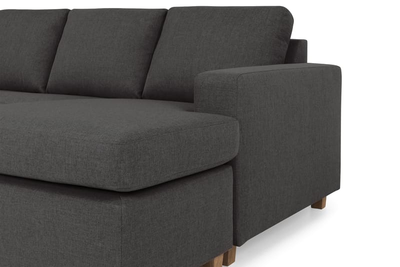 Crazy 4-sits Vänstervänd U-formad Small Soffa med Divan och Schäslong i Tyg - Mörkgrå - Möbler - Vardagsrum - Soffor - U-soffor