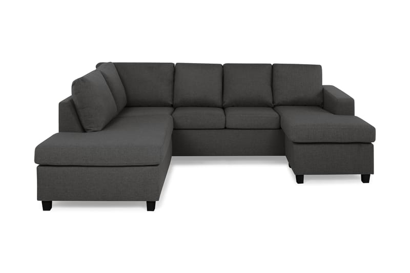 Crazy 4-sits Vänstervänd U-formad Small Soffa med Divan och Schäslong i Tyg - Mörkgrå - Möbler - Vardagsrum - Soffor - U-soffor