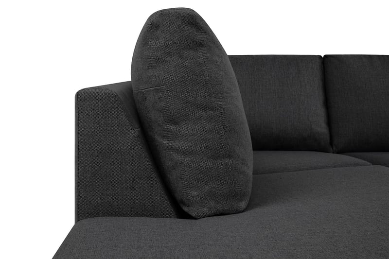 Crazy 4-sits Vänstervänd U-formad Small Soffa med Divan och Schäslong i Tyg - Mörkgrå - Möbler - Vardagsrum - Soffor - U-soffor