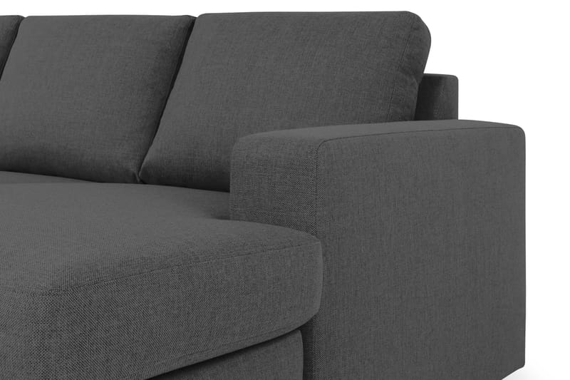 Crazy 4-sits Vänstervänd U-formad Small Soffa med Divan och Schäslong i Tyg - Mörkgrå - Möbler - Vardagsrum - Soffor - U-soffor