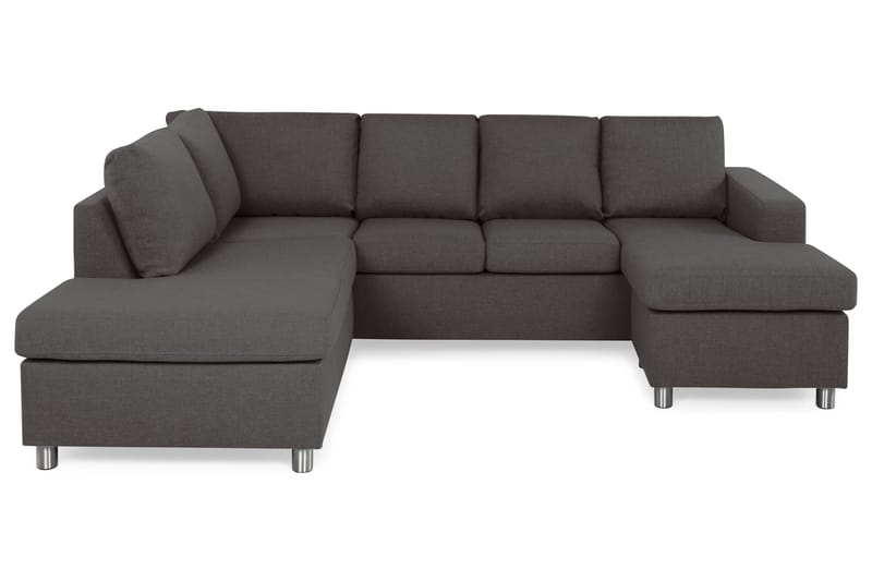 Crazy 4-sits Vänstervänd U-formad Small Soffa med Divan och Schäslong i Tyg - Mörkgrå - Möbler - Vardagsrum - Soffor - U-soffor