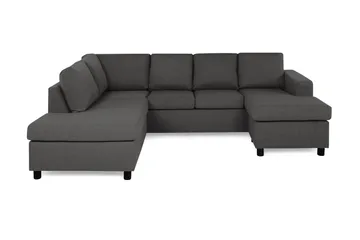 Crazy 4-sits Vänstervänd U-formad Small Soffa med Divan och Schäslong i Tyg