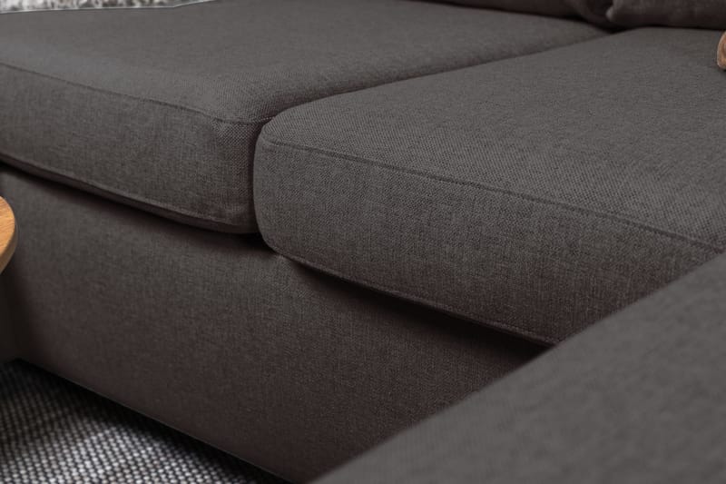 Crazy 4-sits Vänstervänd U-formad Small Soffa med Divan och Schäslong i Tyg - Mörkgrå - Möbler - Vardagsrum - Soffor - U-soffor