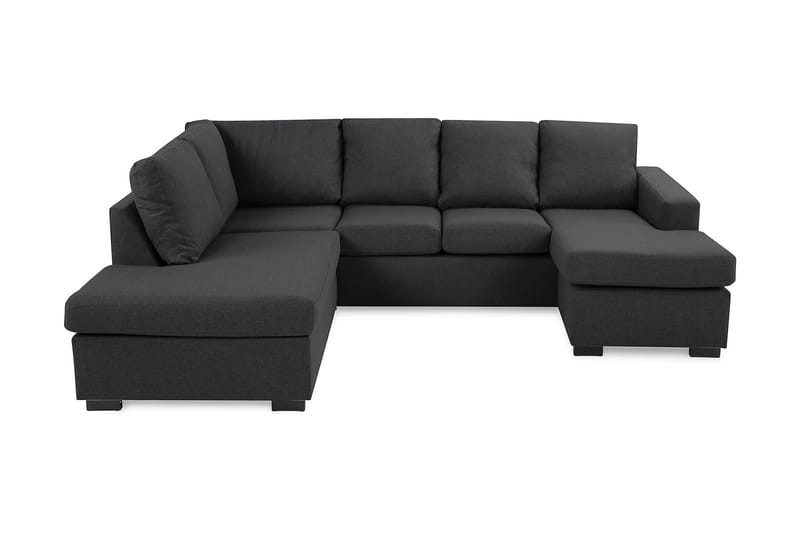 Crazy 4-sits Vänstervänd U-formad Small Soffa med Divan och Schäslong i Tyg - Mörkgrå - Möbler - Vardagsrum - Soffor - U-soffor