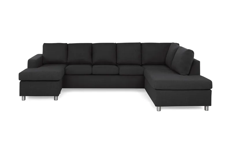 Crazy 5-sits Högervänd U-formad X-Large Soffa med Divan och Schäslong i Tyg - Antracit - Möbler - Vardagsrum - Soffor - U-soffor