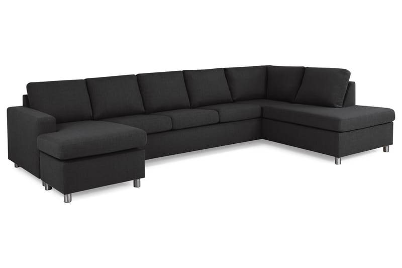 Crazy 5-sits Högervänd U-formad X-Large Soffa med Divan och Schäslong i Tyg - Antracit - Möbler - Vardagsrum - Soffor - U-soffor