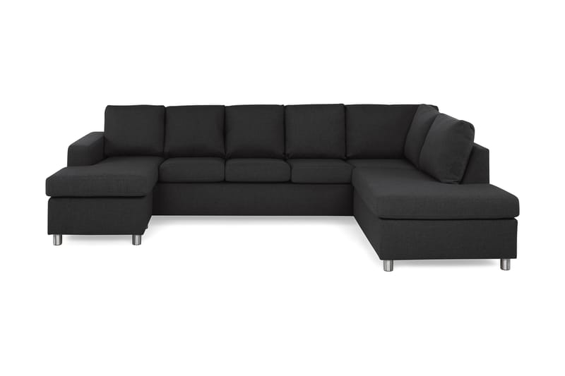 Crazy 5-sits Högervänd U-formad X-Large Soffa med Divan och Schäslong i Tyg - Antracit - Möbler - Vardagsrum - Soffor - U-soffor